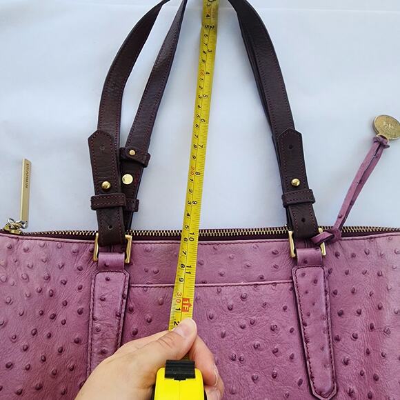 Brahmin Tori Tote Fig Normandy purple ostrich leather - Picture 5 of 12